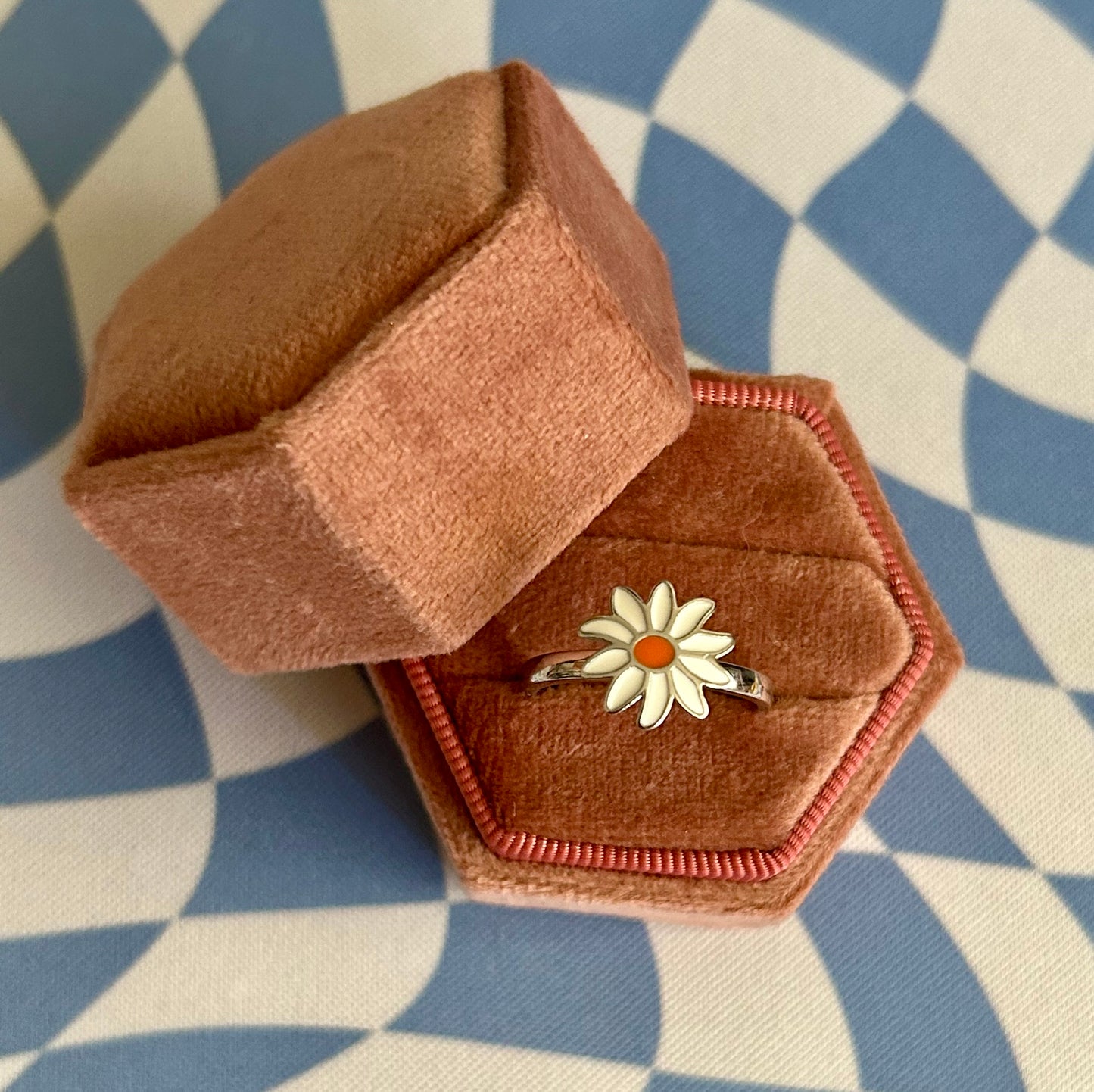 White Flower fidget ring
