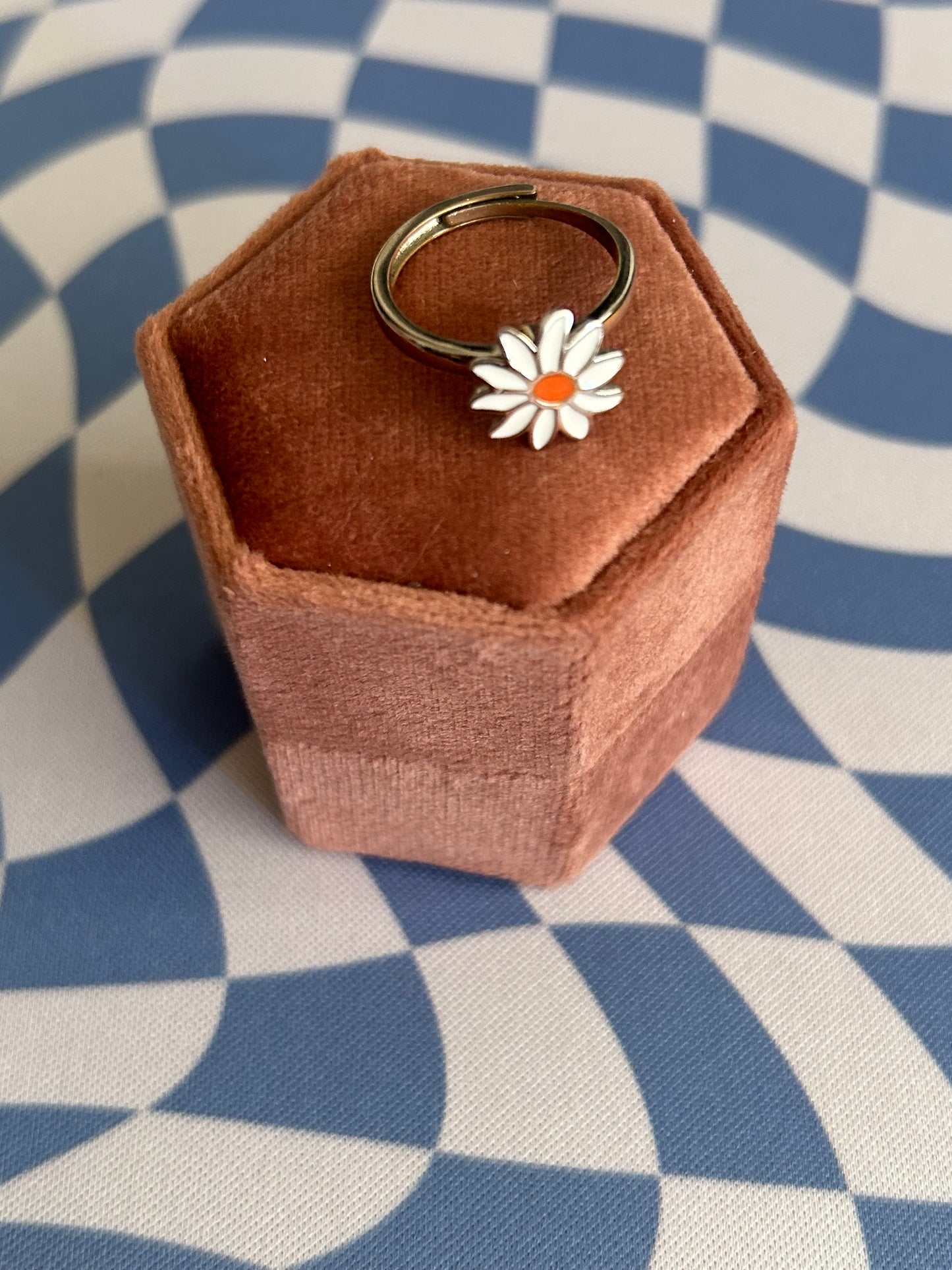 White Flower fidget ring