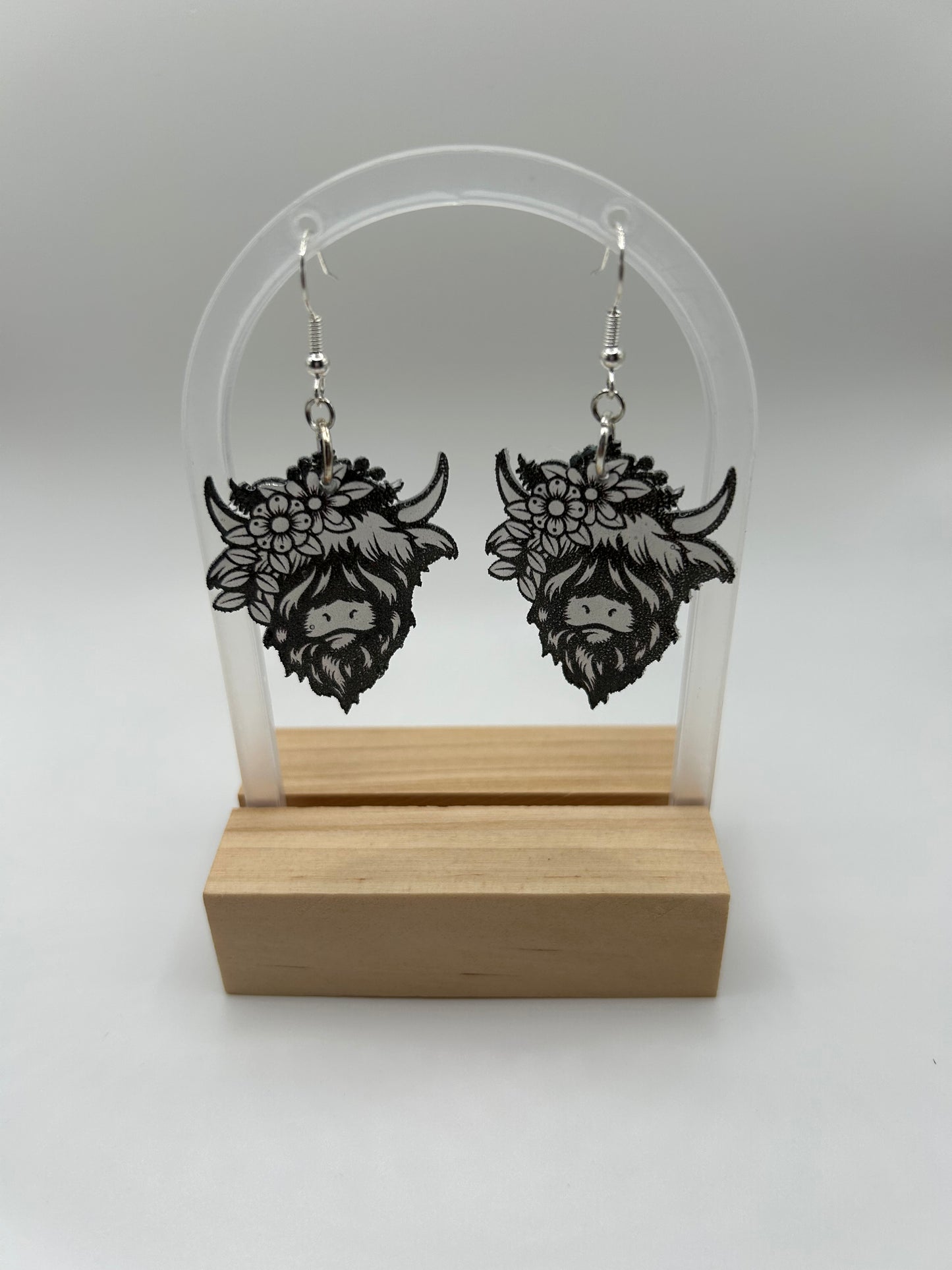 SALE Black/White Cow Earrings