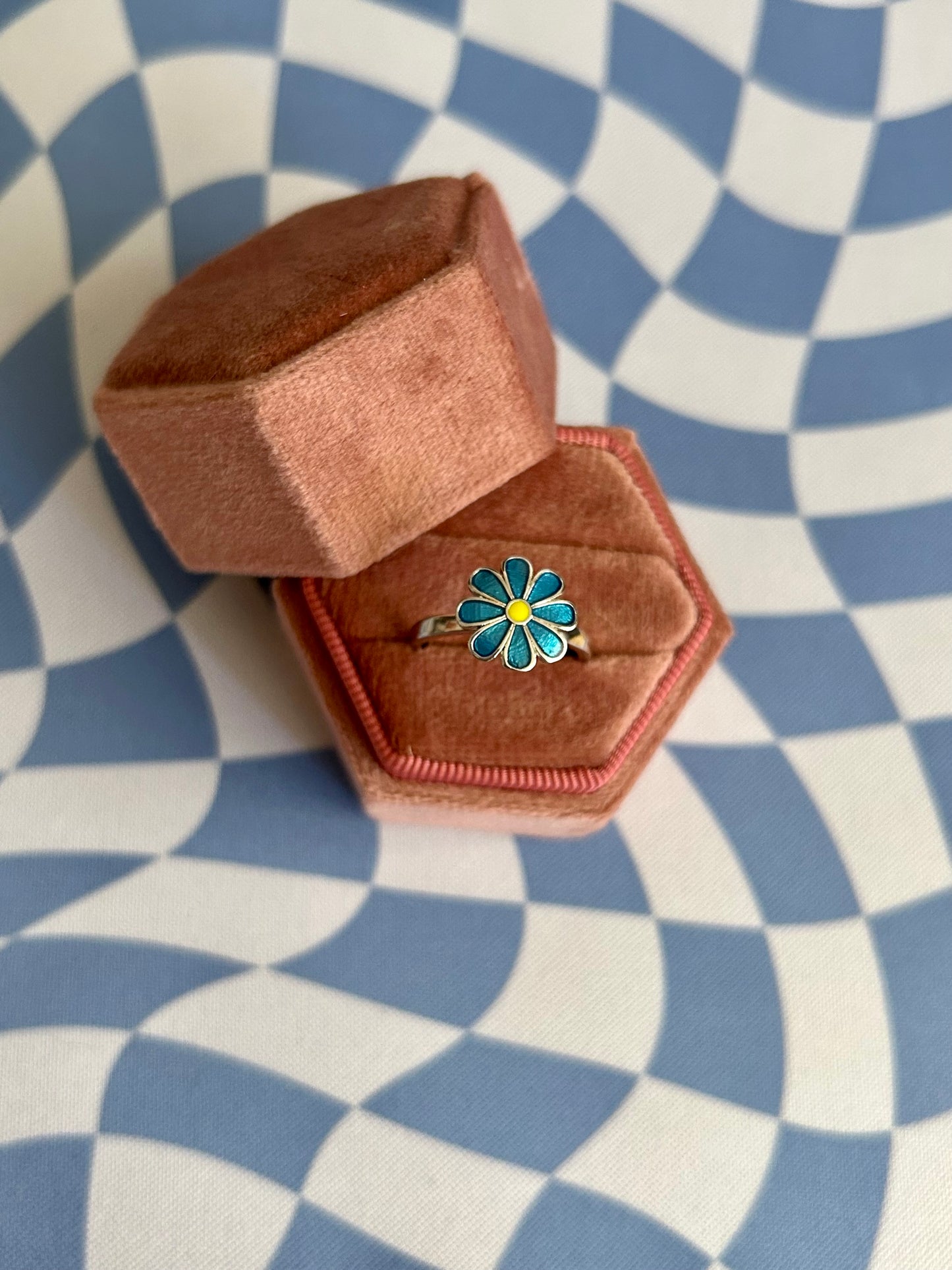 Blue Flower fidget ring