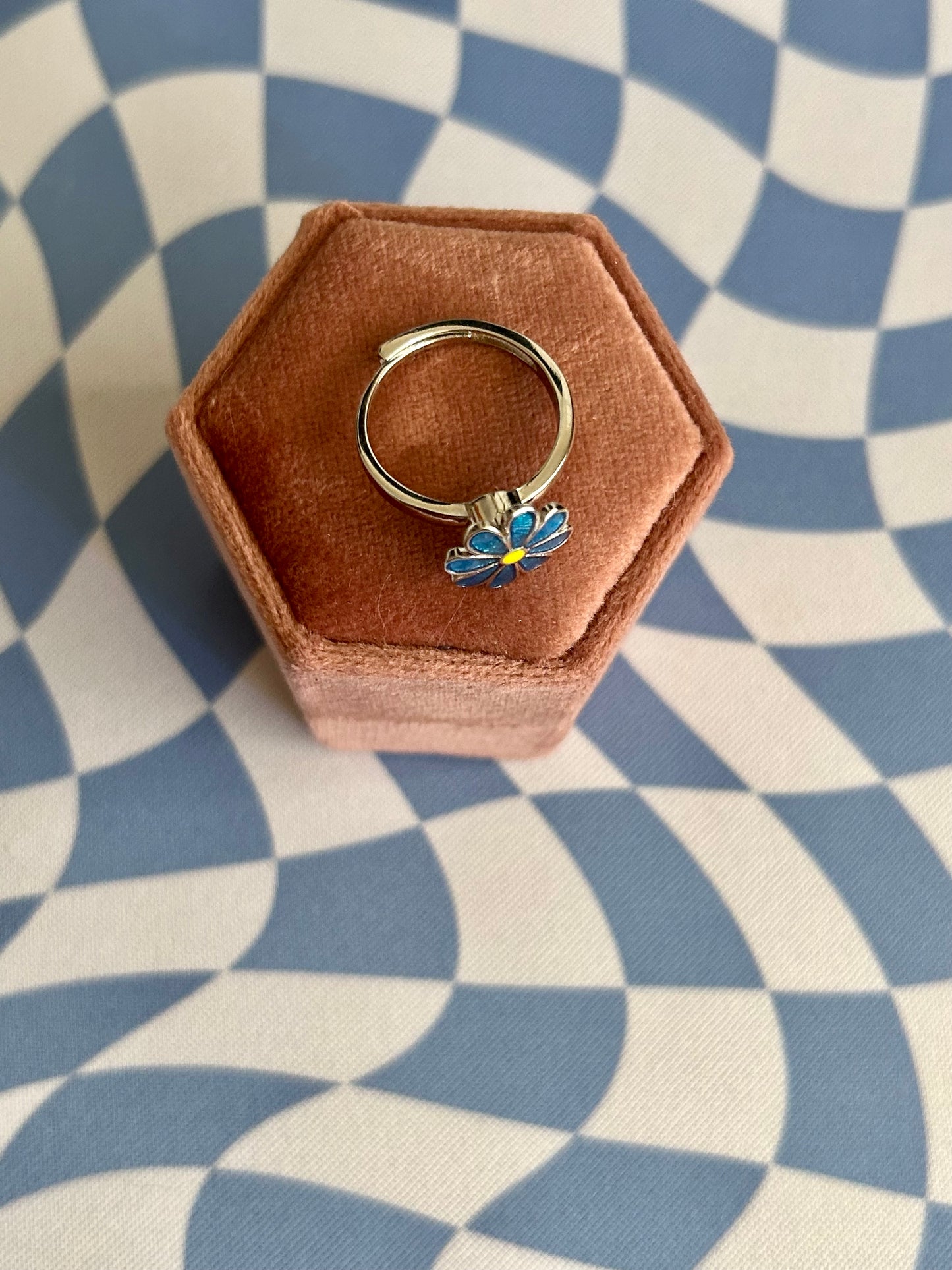 Blue Flower fidget ring