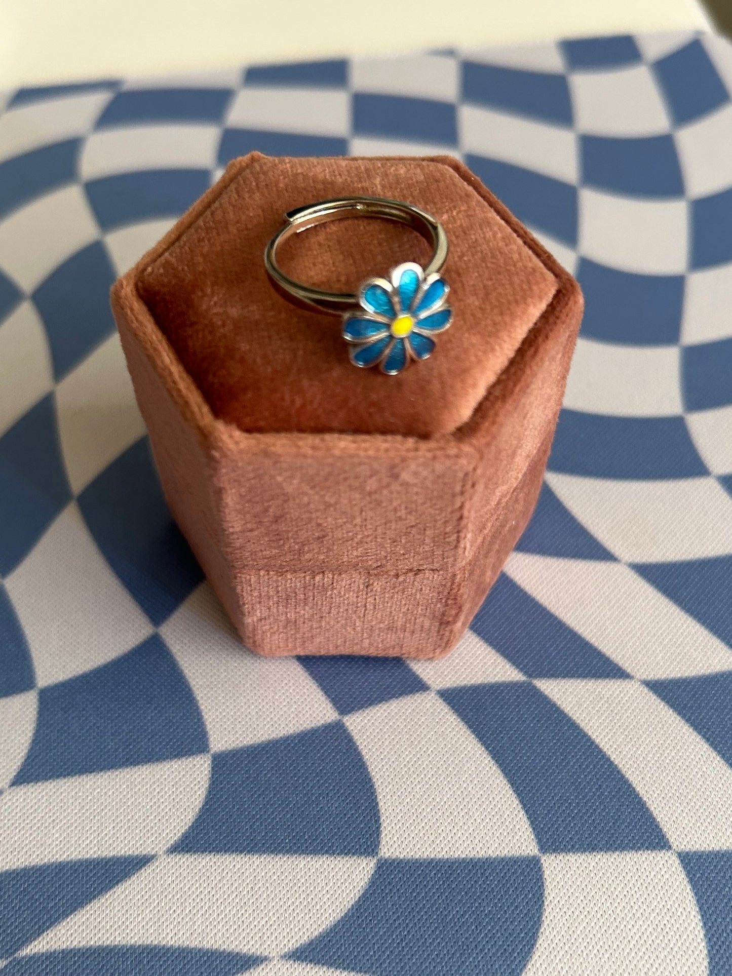 Blue Flower fidget ring