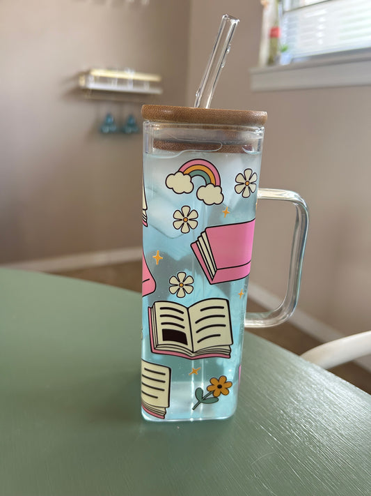 Book Lovers Glass Cup