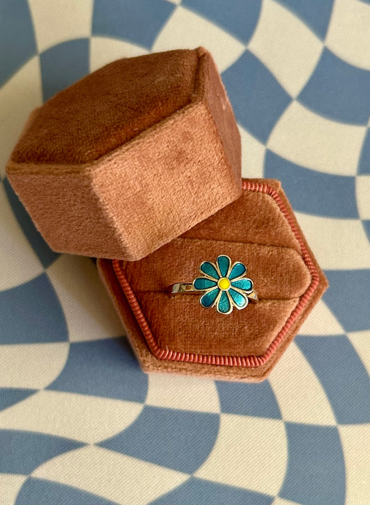 Blue Flower fidget ring
