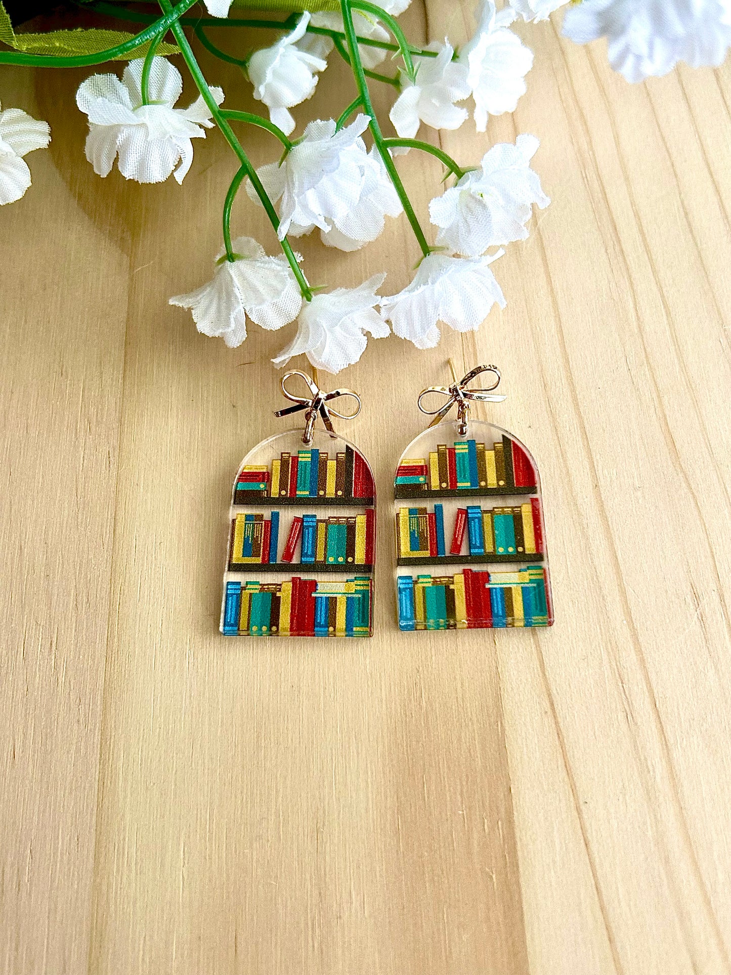 Bookshelf earrings